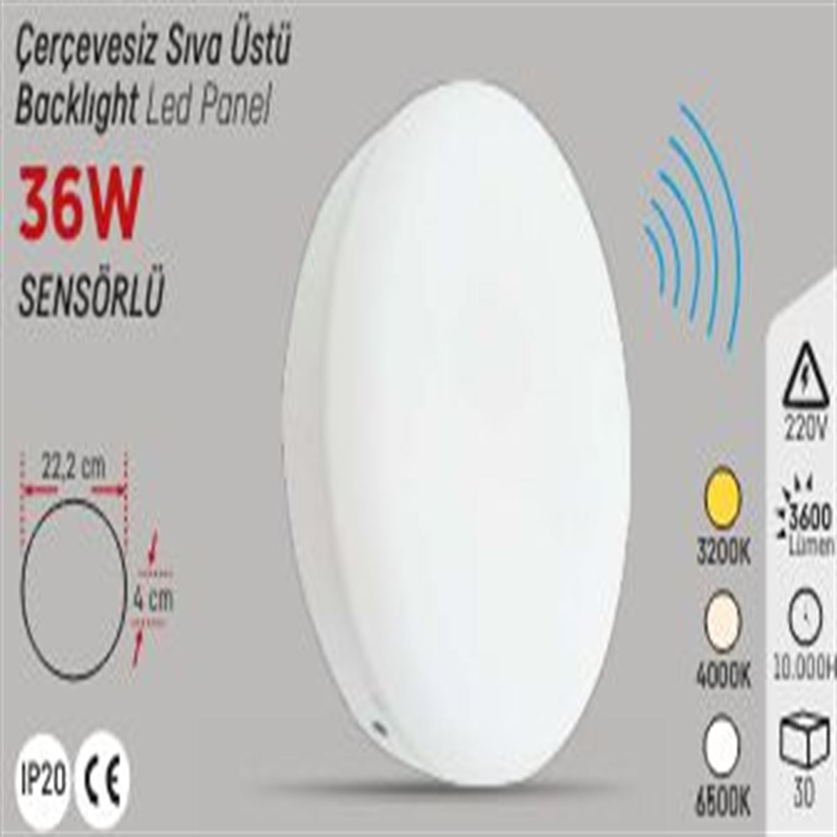 36W SENSÖRLÜ SIVA ÜSTÜ YENİ PANEL 1